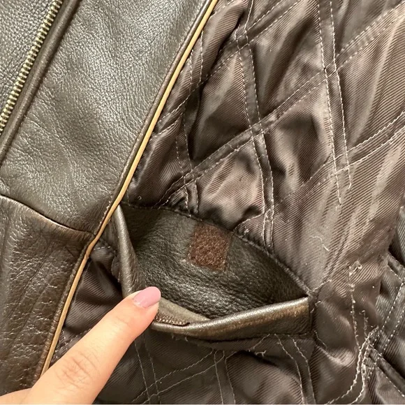 St. John's Bay Vintage Dark Brown 100% Leather Jacket - Picture 7 of 16